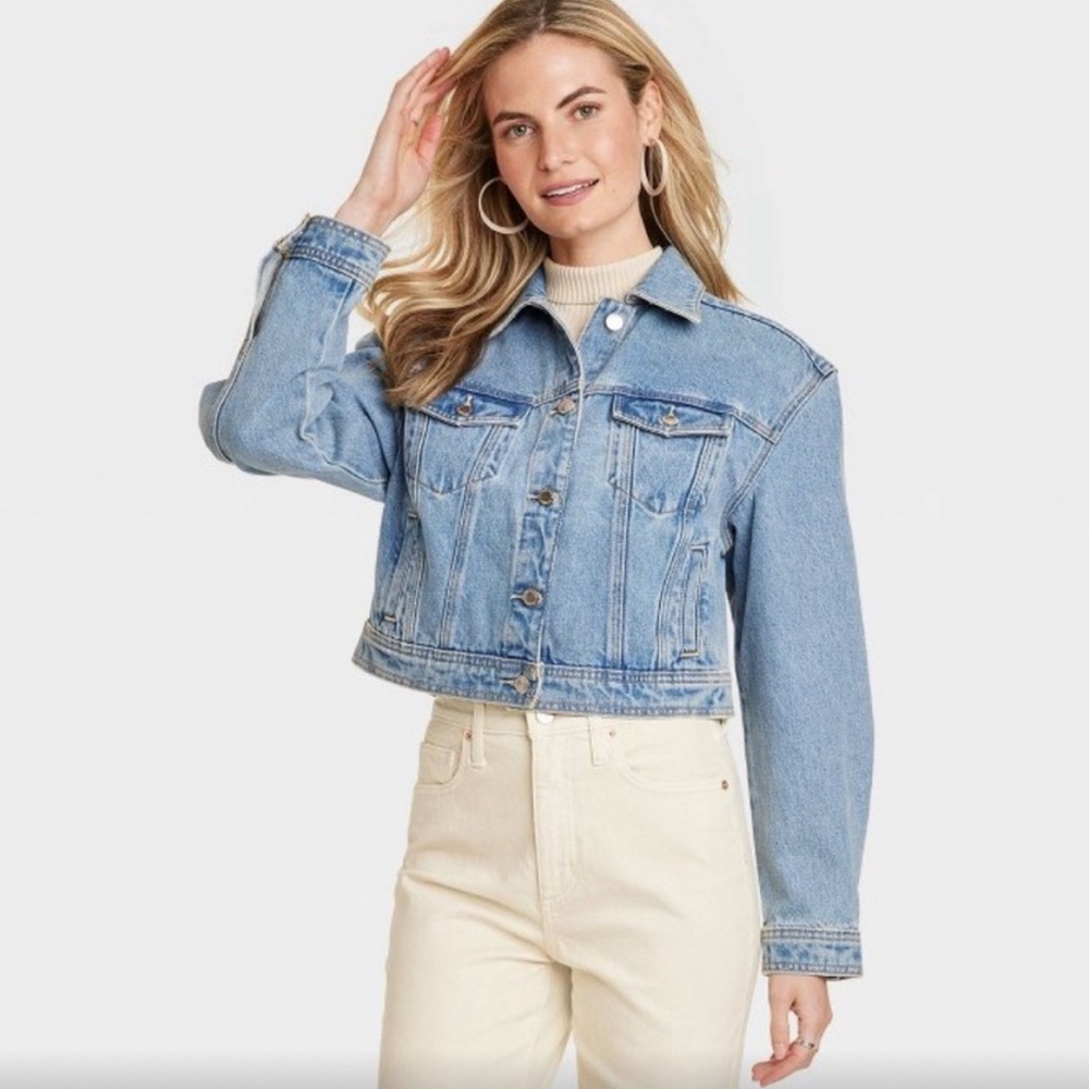 Universal Thread Cropped Medium Wash Denim Jacket S